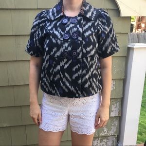 Taikonku Cropped Printed Peacoat